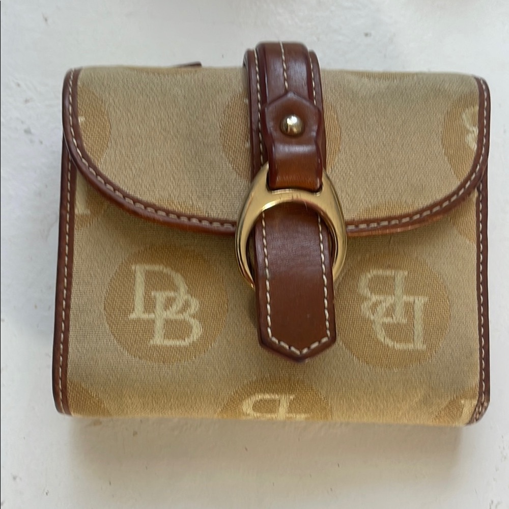Dooney & Bourke Tan Wallet with Brown Trim